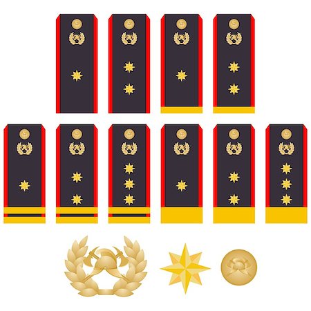 Military ranks and insignia of the world. Illustration on white background. Stock Photo - Budget Royalty-Free & Subscription, Code: 400-07666871