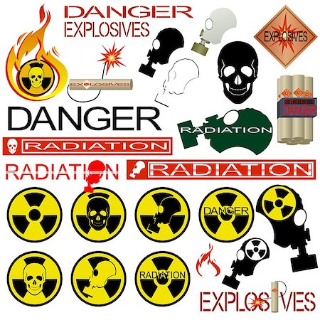 simsearch:400-07087277,k - Icons of radiation hazard. Illustration on white background. Photographie de stock - Aubaine LD & Abonnement, Code: 400-07666903