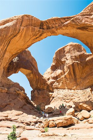 simsearch:862-05999637,k - arches national park,Utah,USA-double arch the famous natural arch inside the arches national pack in Utah during a sunny day Stock Photo - Budget Royalty-Free & Subscription, Code: 400-07666982