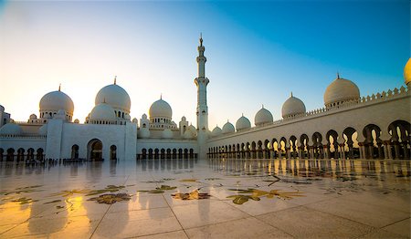ABU DHABI, UAE - DECEMBER 18: Sheikh Zayed Grand Mosque, Abu Dhabi, UAE on December 18, 2013 in Abu Dhabi. The 3rd largest mosque in the world, area is 22,412 square meters Stock Photo - Budget Royalty-Free & Subscription, Code: 400-07667006