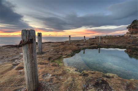 simsearch:400-07667033,k - Sunrise and natural rock pool, South Coogee, East Sydney NSW, Australia Stock Photo - Budget Royalty-Free & Subscription, Code: 400-07667032