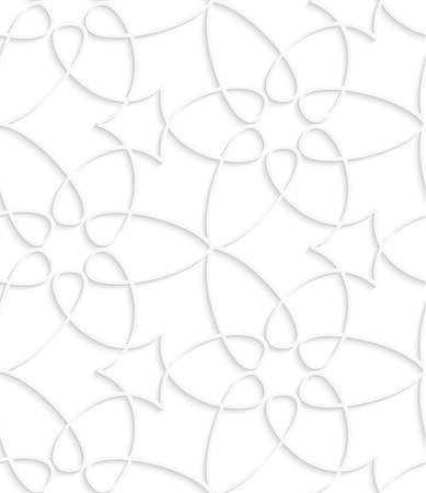 simsearch:400-07666215,k - Abstract 3d geometrical seamless background. White floristic swirl pattern with cut out of paper effect. Stock Photo - Budget Royalty-Free & Subscription, Code: 400-07667298