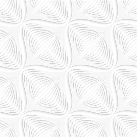 simsearch:400-07666215,k - Abstract 3d seamless background. White geometrical diagonal onion shape pattern with cut out of paper effect. Stock Photo - Budget Royalty-Free & Subscription, Code: 400-07667301