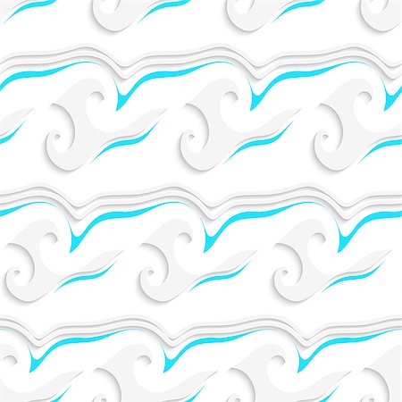 simsearch:400-07669611,k - Abstract 3d geometrical seamless background. White wavy lines and shapes and blue details pattern with cut out of paper effect. Stock Photo - Budget Royalty-Free & Subscription, Code: 400-07667316