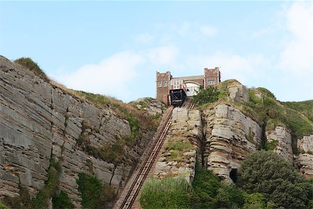 East Hill Cliff funicular railway operating in summertime in Hastings, England Stockbilder - Microstock & Abonnement, Bildnummer: 400-07667354