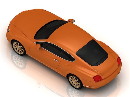 simsearch:400-09095003,k - Luxury car orange. Front top Stockbilder - Microstock & Abonnement, Bildnummer: 400-07667367