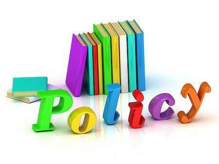 simsearch:400-08196033,k - policy 3d inscription bright volume letter and textbooks on white background Stock Photo - Budget Royalty-Free & Subscription, Code: 400-07667396
