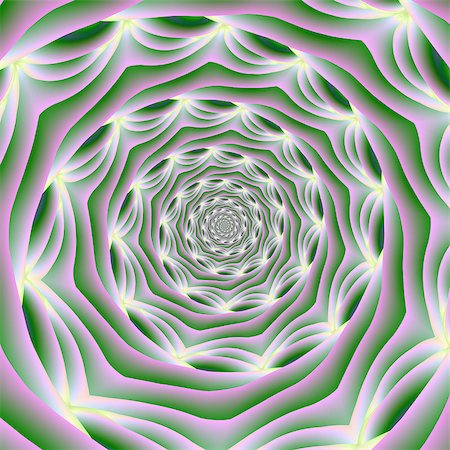 simsearch:400-06699301,k - A digital abstract fractal image with a spiral design in pink, green and white. Stock Photo - Budget Royalty-Free & Subscription, Code: 400-07667577