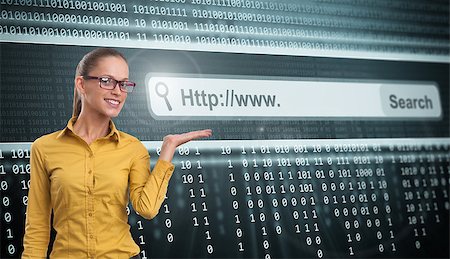 beautiful Woman and Computer Screen With Address Bar Stockbilder - Microstock & Abonnement, Bildnummer: 400-07667919