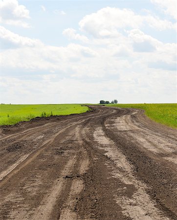 simsearch:400-04552473,k - Summer landscape with green grass, road and clouds Stock Photo - Budget Royalty-Free & Subscription, Code: 400-07668156