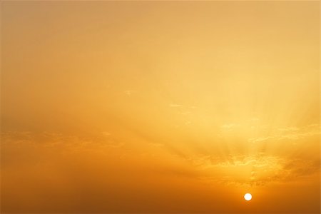 Sunset or sunrise. Yellow warm sky background Stock Photo - Budget Royalty-Free & Subscription, Code: 400-07668164