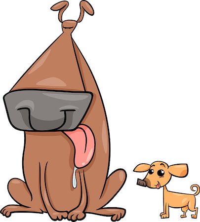 simsearch:400-08817921,k - Cartoon Illustration of Big Dog and Small Chihuahua Foto de stock - Super Valor sin royalties y Suscripción, Código: 400-07668238