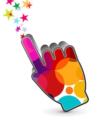 simsearch:400-07571425,k - abstract colorful hand cursor icon vector illustration Stock Photo - Budget Royalty-Free & Subscription, Code: 400-07668679