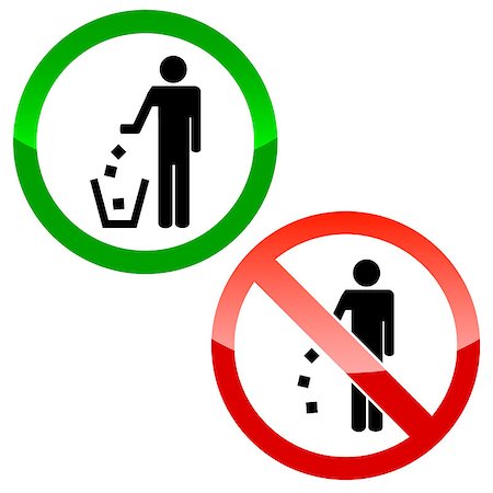 simsearch:400-09153165,k - No littering triangle signs on a white background Photographie de stock - Aubaine LD & Abonnement, Code: 400-07669217