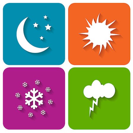 simsearch:400-07406394,k - New weather icons set on a white background Stockbilder - Microstock & Abonnement, Bildnummer: 400-07669236