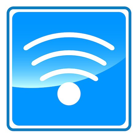 simsearch:400-07570955,k - New blue wifi button on a white background Stock Photo - Budget Royalty-Free & Subscription, Code: 400-07669249