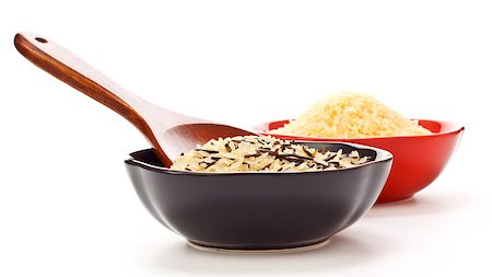 simsearch:400-06790178,k - two bowls with rice and wooden spoon Foto de stock - Super Valor sin royalties y Suscripción, Código: 400-07669297