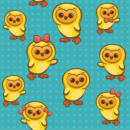 simsearch:400-06692271,k - Seamless pattern with cartoon funny yellow chickens. Stock Photo - Budget Royalty-Free & Subscription, Code: 400-07669356
