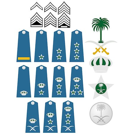 saudi arabia people - Military ranks and insignia of the world. Illustration on white background. Foto de stock - Super Valor sin royalties y Suscripción, Código: 400-07669478