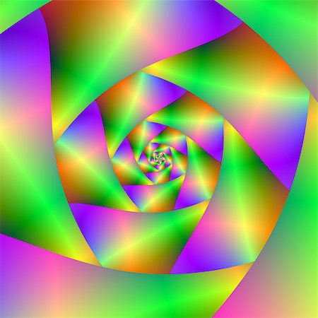 simsearch:400-06699301,k - A digital abstract fractal image with a psychedelic spiral design on green, yellow, orange, blue, pink and violet. Stock Photo - Budget Royalty-Free & Subscription, Code: 400-07669576