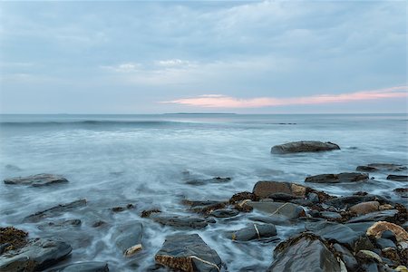 Ocean shore in the morning  (South Shore, Nova Scotia, Canada) Photographie de stock - Aubaine LD & Abonnement, Code: 400-07669659