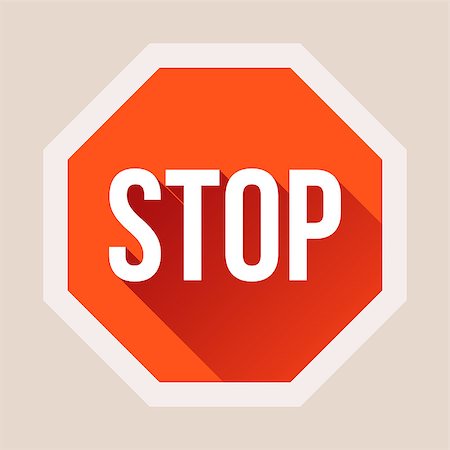 simsearch:400-08187897,k - Stop sign with long shadow in flat style. Vector illustration Stock Photo - Budget Royalty-Free & Subscription, Code: 400-07669682