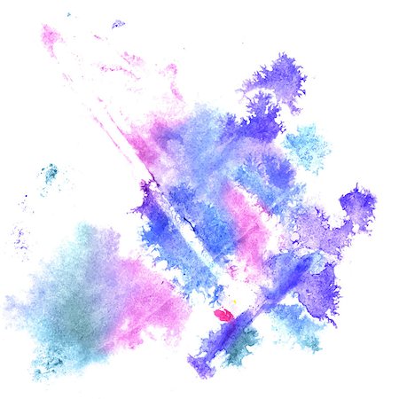 Abstract watercolor splashes in blue and pink shades Stock Photo - Budget Royalty-Free & Subscription, Code: 400-07669908