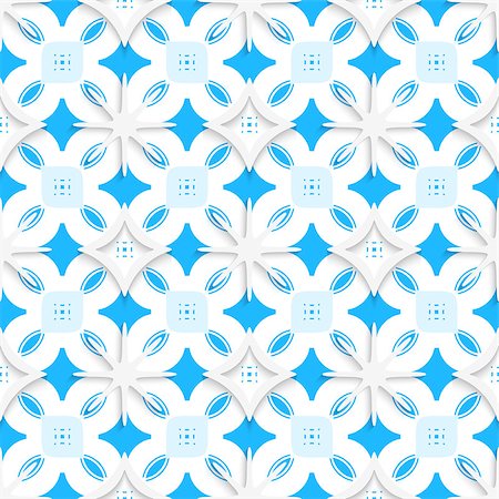 simsearch:400-07660280,k - Abstract 3d seamless background. Blue ornament and white snowflakes with cut out of paper effect. Photographie de stock - Aubaine LD & Abonnement, Code: 400-07660233