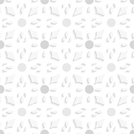 simsearch:400-07660280,k - Abstract 3d seamless background. Simple geometrical pattern with gray dots and ornament with cut out of paper effect. Photographie de stock - Aubaine LD & Abonnement, Code: 400-07660241