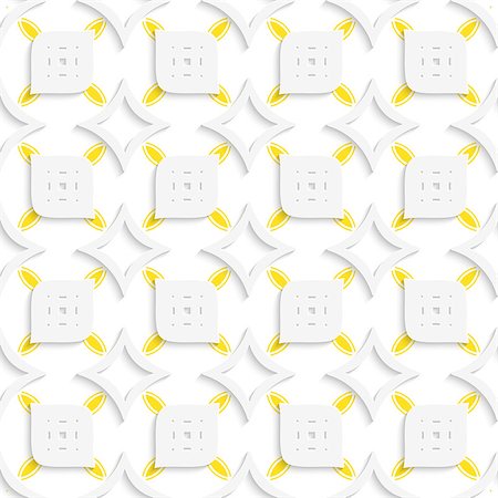 simsearch:400-07660293,k - Abstract 3d seamless background. White and yellow geometrical perforated leaves and rhombuses with cut out of paper effect. Fotografie stock - Microstock e Abbonamento, Codice: 400-07660254