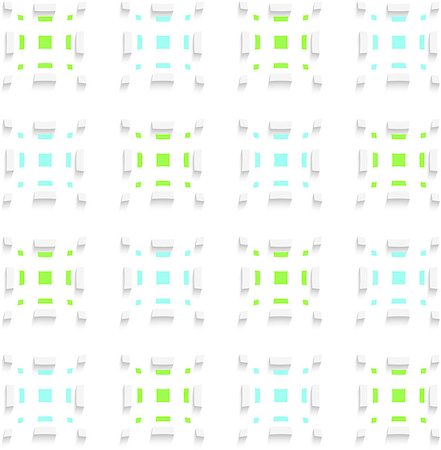 simsearch:400-07660280,k - Abstract 3d seamless background. White blue and green rectangles  with cut out of paper effect. Photographie de stock - Aubaine LD & Abonnement, Code: 400-07660255