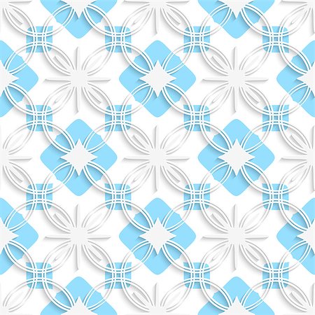 simsearch:400-07660293,k - Abstract 3d seamless background. White detailed ornament layered on flat blue with out of paper effect. Fotografie stock - Microstock e Abbonamento, Codice: 400-07660257