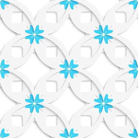 simsearch:400-07660293,k - Abstract 3d seamless background. White geometrical flowers and squares layered with out of paper effect. Fotografie stock - Microstock e Abbonamento, Codice: 400-07660261