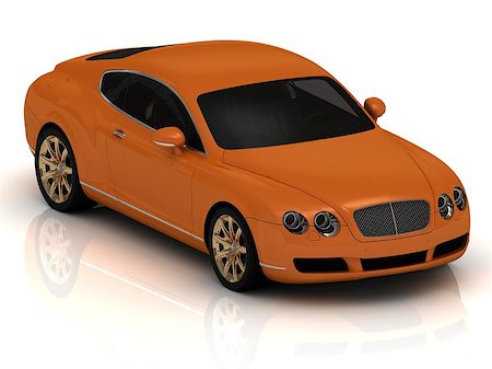 simsearch:400-09095003,k - Luxury car orange. Front view Stockbilder - Microstock & Abonnement, Bildnummer: 400-07660426