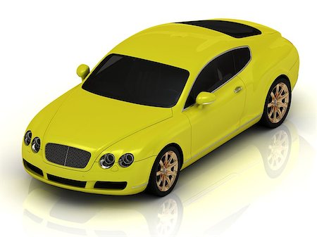simsearch:400-09095003,k - Luxury car yellow. Front view Stockbilder - Microstock & Abonnement, Bildnummer: 400-07660427