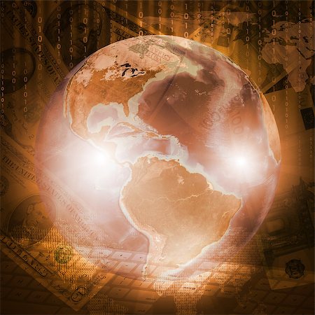 simsearch:700-02265012,k - Earth, world map and keyboard on money background. Business concept. Elements of this image are furnished by NASA Foto de stock - Super Valor sin royalties y Suscripción, Código: 400-07660766