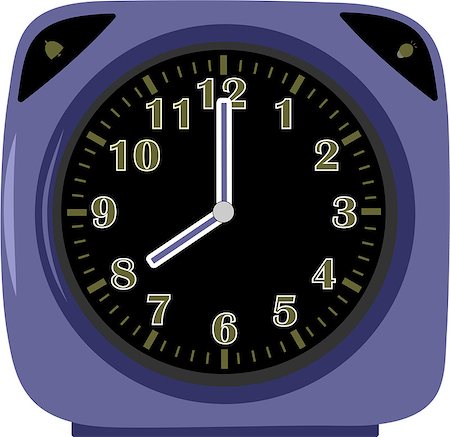 simsearch:700-05974049,k - Modern blue alarm clock on white background Stock Photo - Budget Royalty-Free & Subscription, Code: 400-07660831