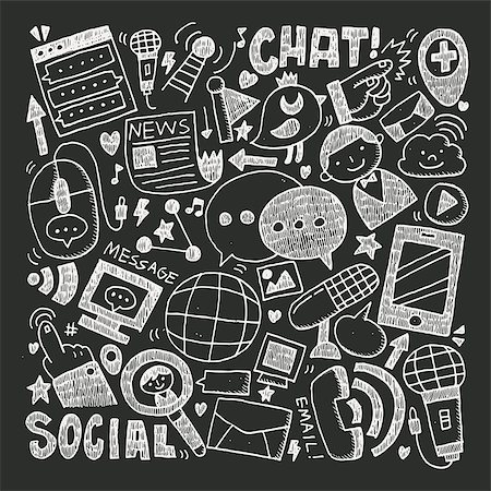 doodle communication background Stock Photo - Budget Royalty-Free & Subscription, Code: 400-07661463