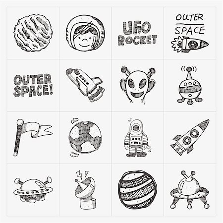 simsearch:400-04274000,k - doodle space element icon set Stock Photo - Budget Royalty-Free & Subscription, Code: 400-07661470