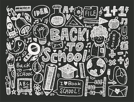 simsearch:400-07619039,k - doodle back to school background Fotografie stock - Microstock e Abbonamento, Codice: 400-07661492