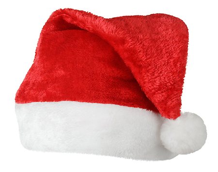 simsearch:400-05301621,k - Santa Claus red hat isolated on white background Foto de stock - Super Valor sin royalties y Suscripción, Código: 400-07661560