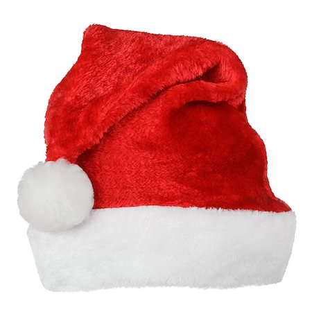 simsearch:400-05301621,k - Santa Claus red hat isolated on white background Foto de stock - Super Valor sin royalties y Suscripción, Código: 400-07661561