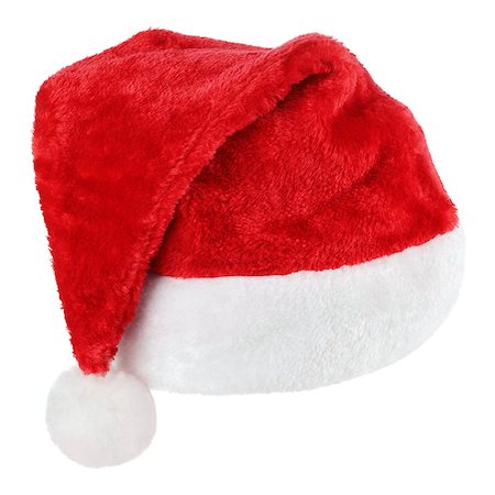 simsearch:400-04657079,k - Santa Claus red hat isolated on white background Fotografie stock - Microstock e Abbonamento, Codice: 400-07661563