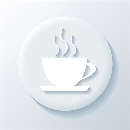 simsearch:400-07412341,k - Coffee 3D Paper Icon on a white background Stock Photo - Budget Royalty-Free & Subscription, Code: 400-07661625