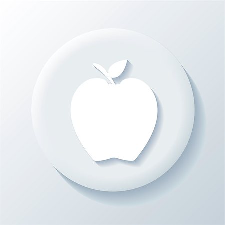 simsearch:400-07661625,k - Apple 3D Paper Icon on a white background Stock Photo - Budget Royalty-Free & Subscription, Code: 400-07661627