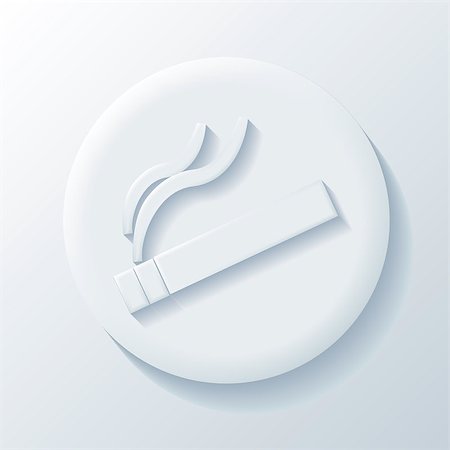 simsearch:400-07661625,k - Cigarette 3D Paper Icon on a white background Stock Photo - Budget Royalty-Free & Subscription, Code: 400-07661630