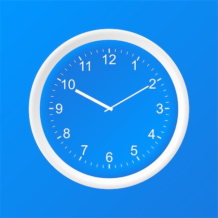 simsearch:400-07412341,k - Clock 3D Paper Icon on a blue background Stock Photo - Budget Royalty-Free & Subscription, Code: 400-07661646