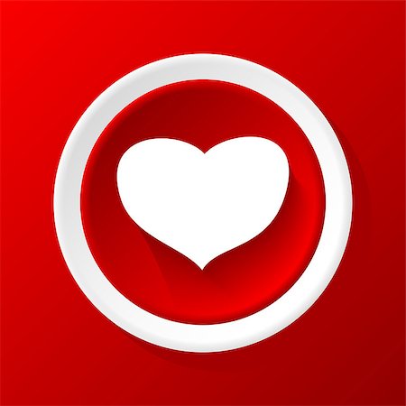 simsearch:400-07661639,k - Love 3D Paper Icon on a red background Stock Photo - Budget Royalty-Free & Subscription, Code: 400-07661643