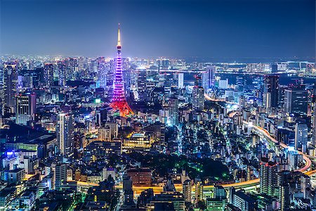 Tokyo, Japan City Skyline Photographie de stock - Aubaine LD & Abonnement, Code: 400-07661841