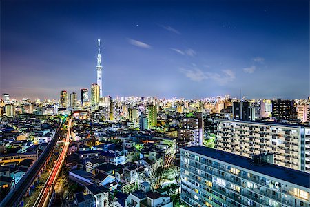 sumida - Tokyo, Japan cityscape with the Skytree. Photographie de stock - Aubaine LD & Abonnement, Code: 400-07661850